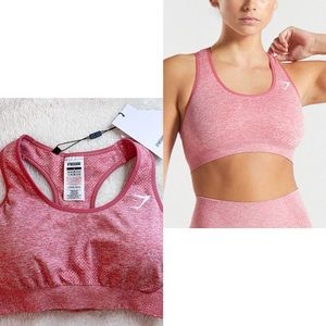 GYMSHARK Vital Seamless Sports Bra — PINK MARL [S]